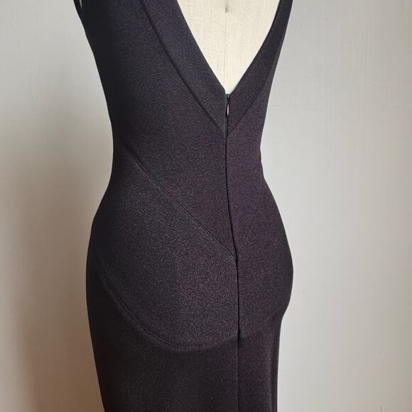 ALAÏA Shimmery Purple/Black Stretch Maxi Dress - Picture 9 of 13